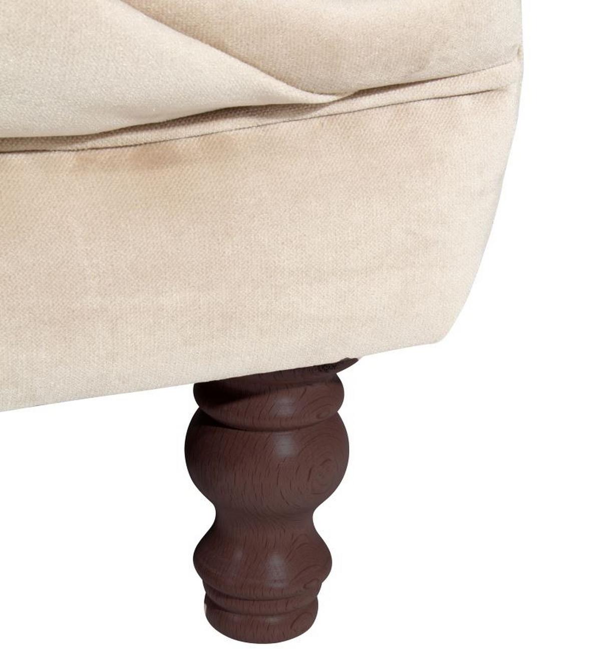 CHESTERFIELD-SESSEL IVETTE - Sandfarben/Nussbaumfarben, Design, Holz/Textil (167/80/100cm) - Max Winzer