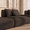 TABLE BASSE KIRA - noir/marron, MODERN, textile/bois (86/86/43cm) - Bessagi Home