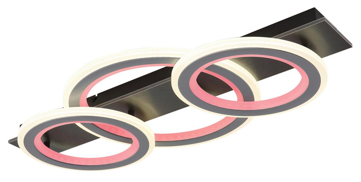 Led Stropna Svjetiljka Jayden - siva/svijetlo siva, Design, metal/plastika (73/37/8cm) - Globo