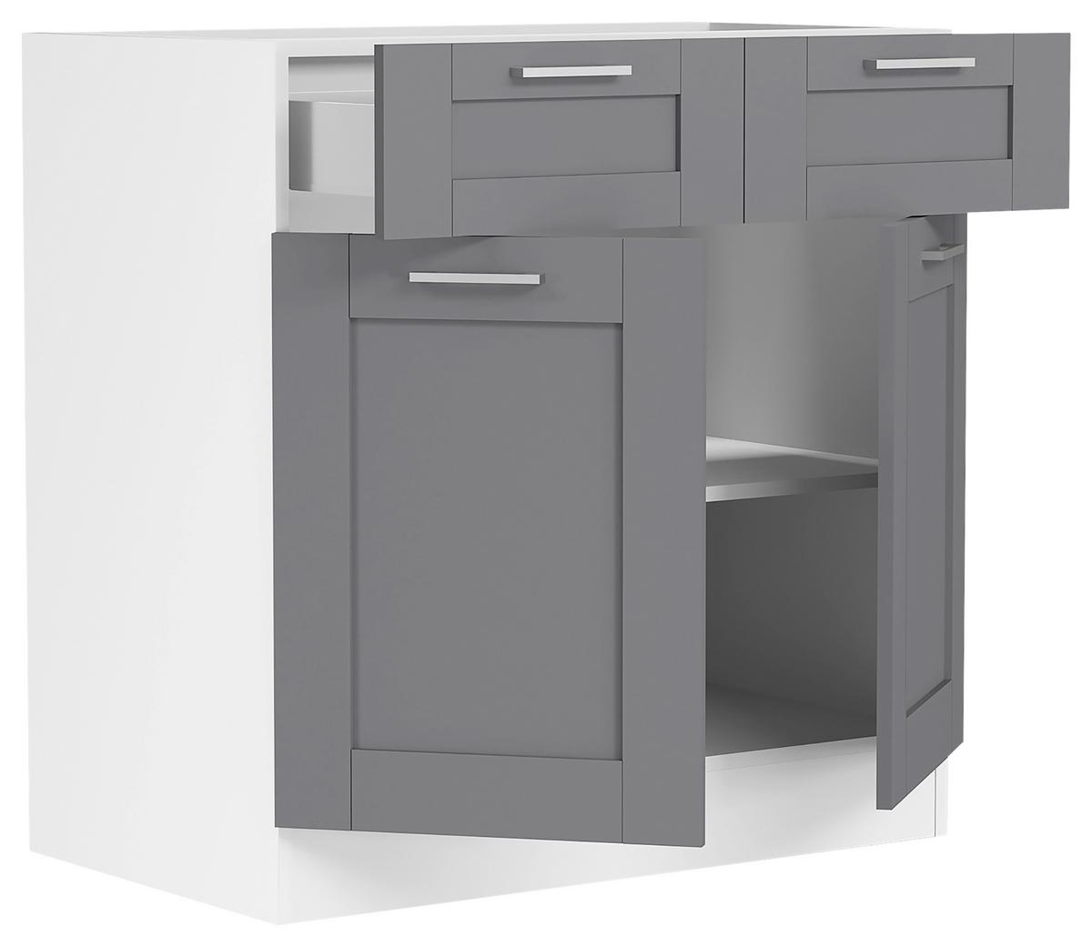 KÜCHENUNTERSCHRANK COLURA - Weiss/Anthrazit, Trend, Holzwerkstoff/Kunststoff (80/82/46cm) - MID.YOU