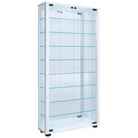 Vitrine Lumo ca. 59x115x18 cm Weiß - Weiß, MODERN, Glas/Holzwerkstoff (59/114,8/18cm) - MID.YOU