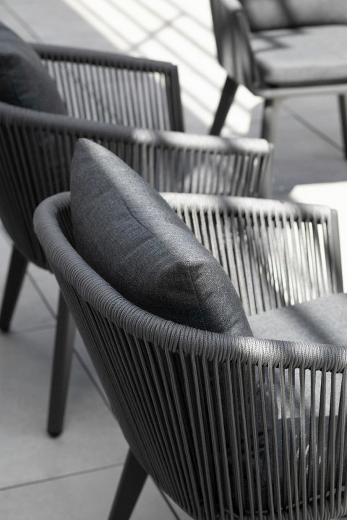 Gartensessel Brescia Grau - Grau, Basics, Kunststoff/Textil (58/78/63cm)