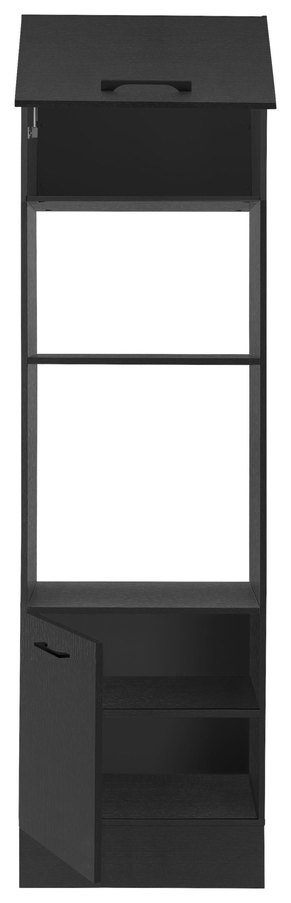 Geräteumbauschrank TURIN BM60, schwarz - Schwarz, MODERN, Holzwerkstoff/Metall (60cm)