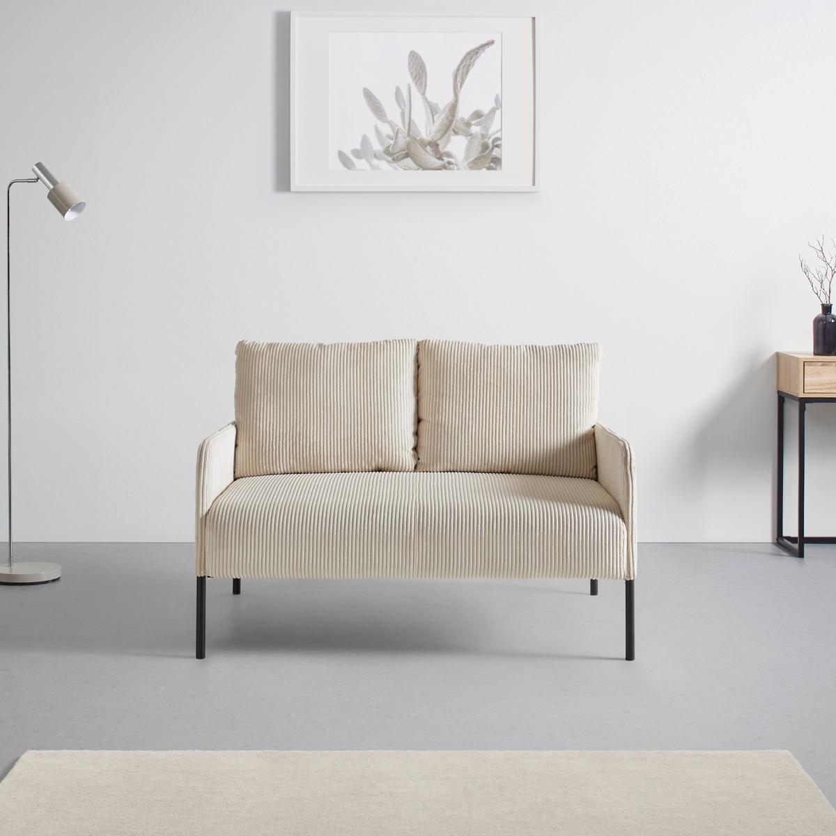 Zofa Cord - črna/bež, Moderno, kovina/tekstil (120/82/79cm) - Mömax
