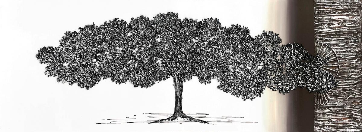 OBRAZ OLEJNY 8434155247898 - czarny/brązowy, Lifestyle, materiał drewnopochodny/tkanina (150/55cm) - Monee