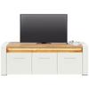 MEDIABÄNK LEONARDO - vit/kromfärg, Modern, metall/trämaterial (160/56/45cm) - Mömax