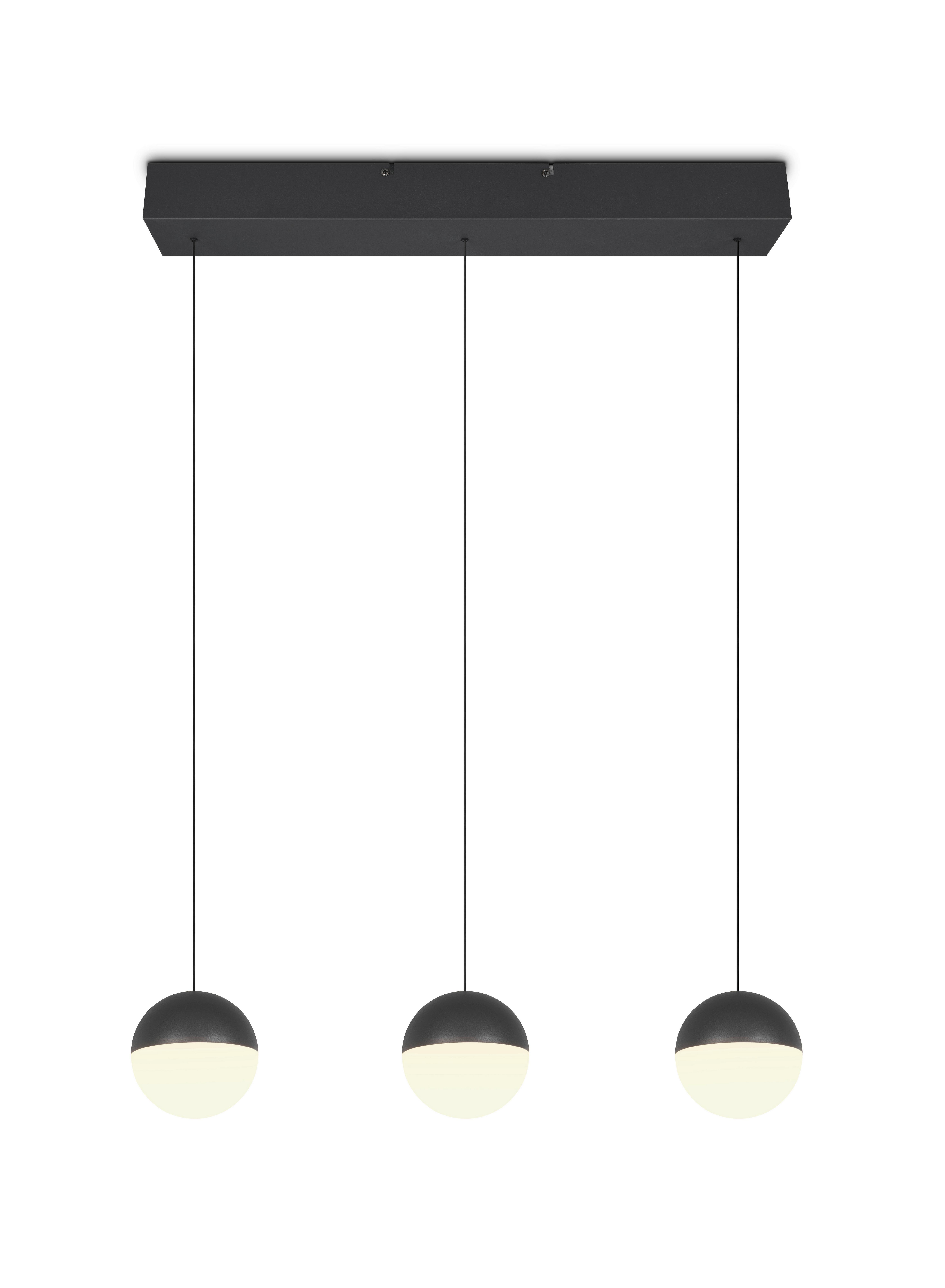 Led Függőlámpa Sestine 3 Égős - fekete, Modern, műanyag/fém (60/9/150cm) - Mömax