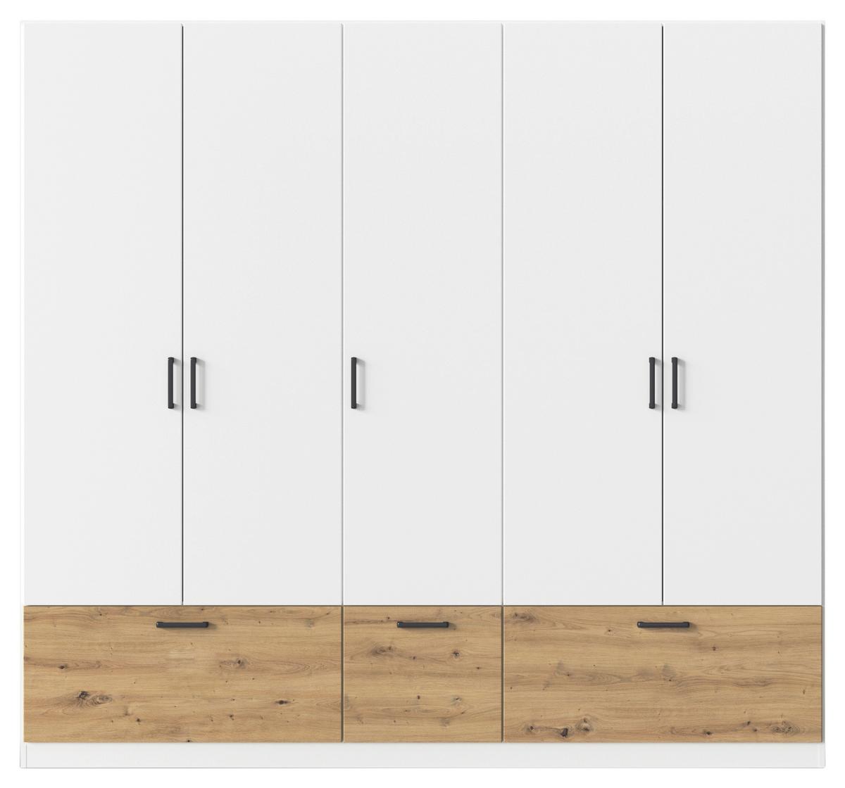 Omara Za Oblačila Bari, Bela, Barva Hrasta - siva/bela, Basics, kovina/leseni material (226/210/54cm) - Boxxx