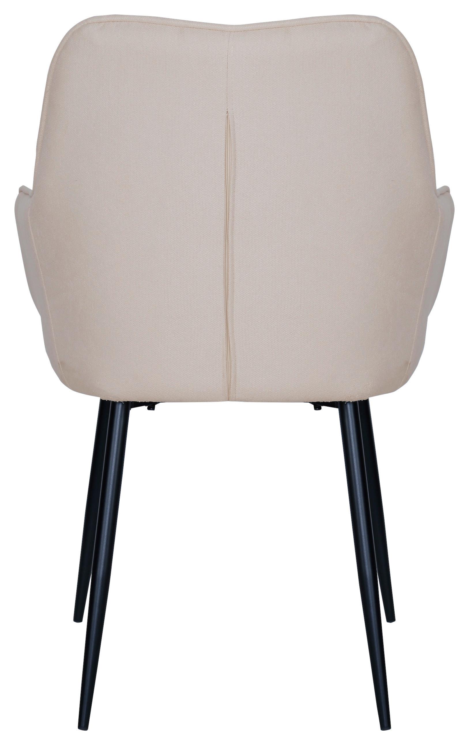 STOL MED ARMSTÖD ELENA -TOP- - beige/svart, Modern, metall/trä (57/85/60cm) - Mömax
