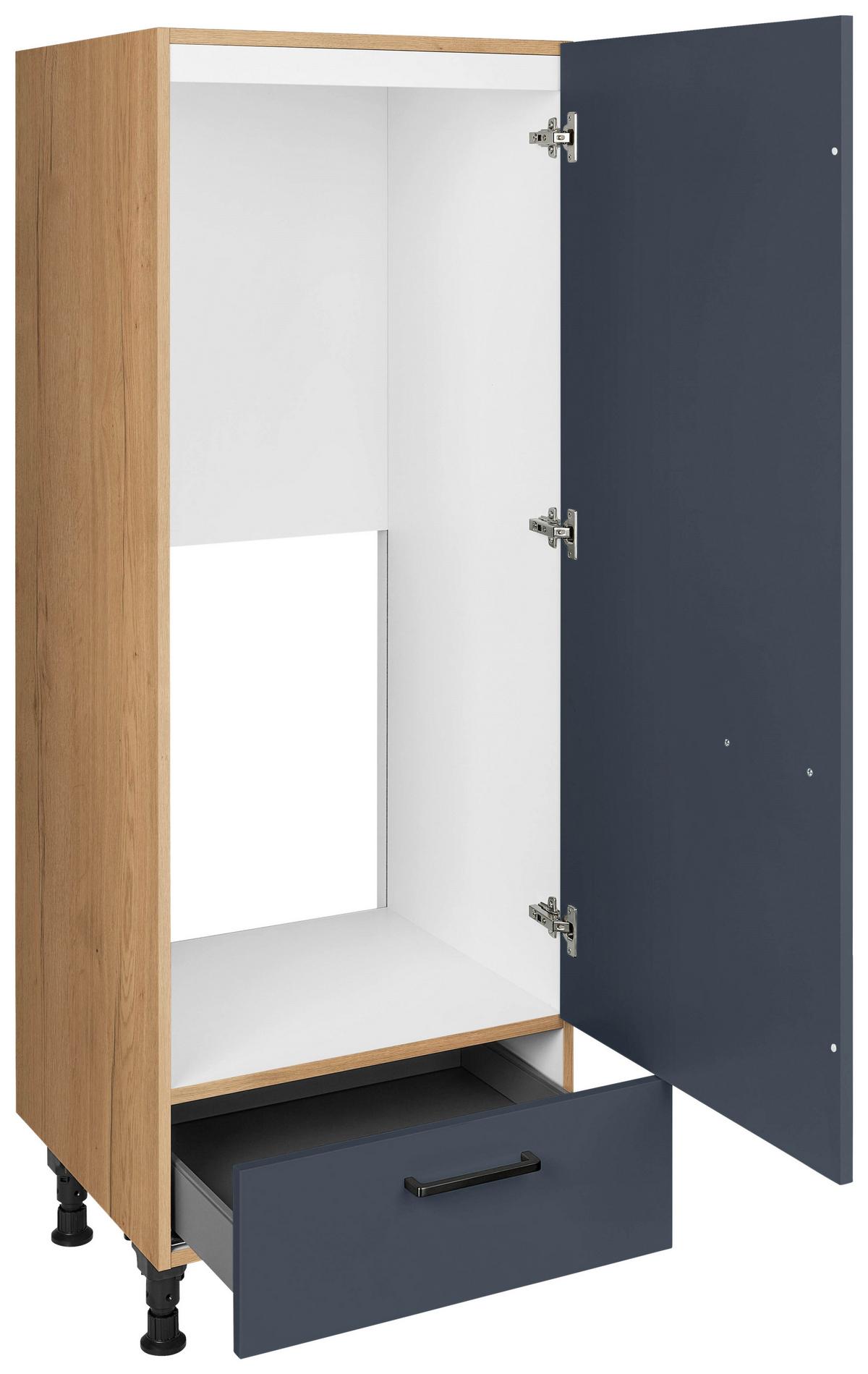 Geräteumbauschrank Easytouch Blau - Blau/Eichefarben, MODERN, Holzwerkstoff/Metall (60/168/58cm) - Nobilia