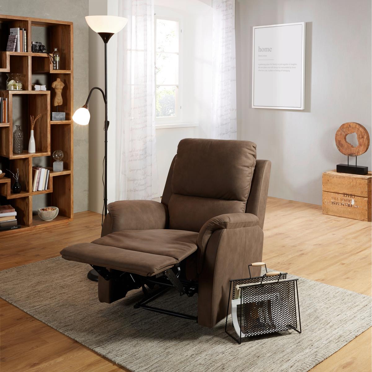 Relaxsessel in Braun mit Relaxfunktion - Braun, Konventionell, Kunststoff/Textil (80/101-80/90-159cm) - Mömax