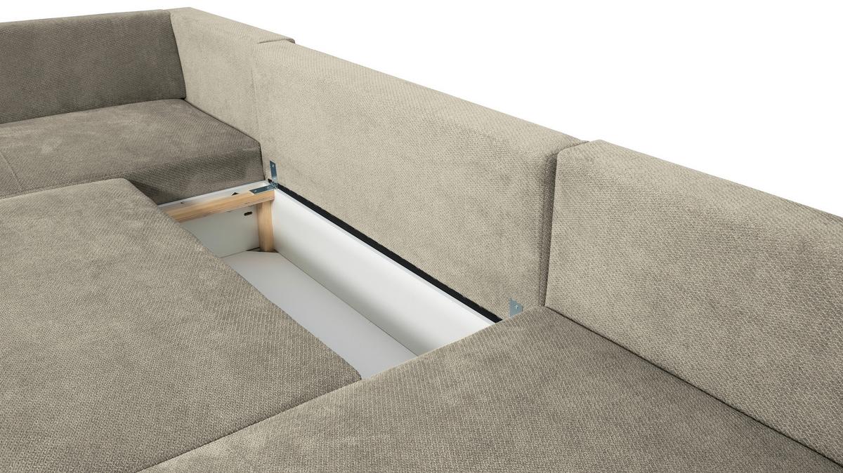 Canapea modulara VERONICE - albastru/taupe, Trend, textil (171/313/141cm) - Modern Living