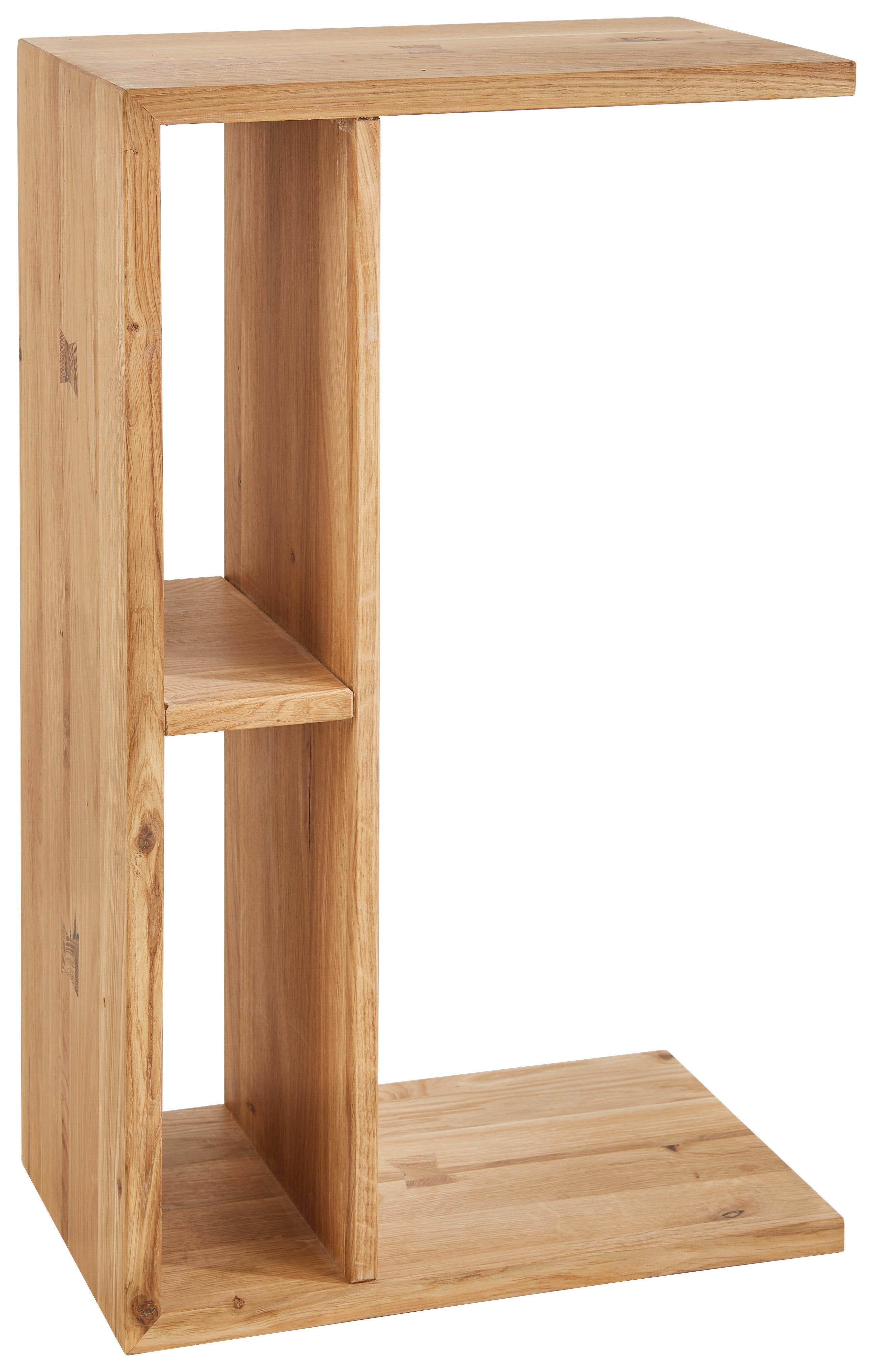 STOLIK BOCZNY RUSTICO - kolor dębowy, Natur, drewno (25/65/40cm) - Linea Natura