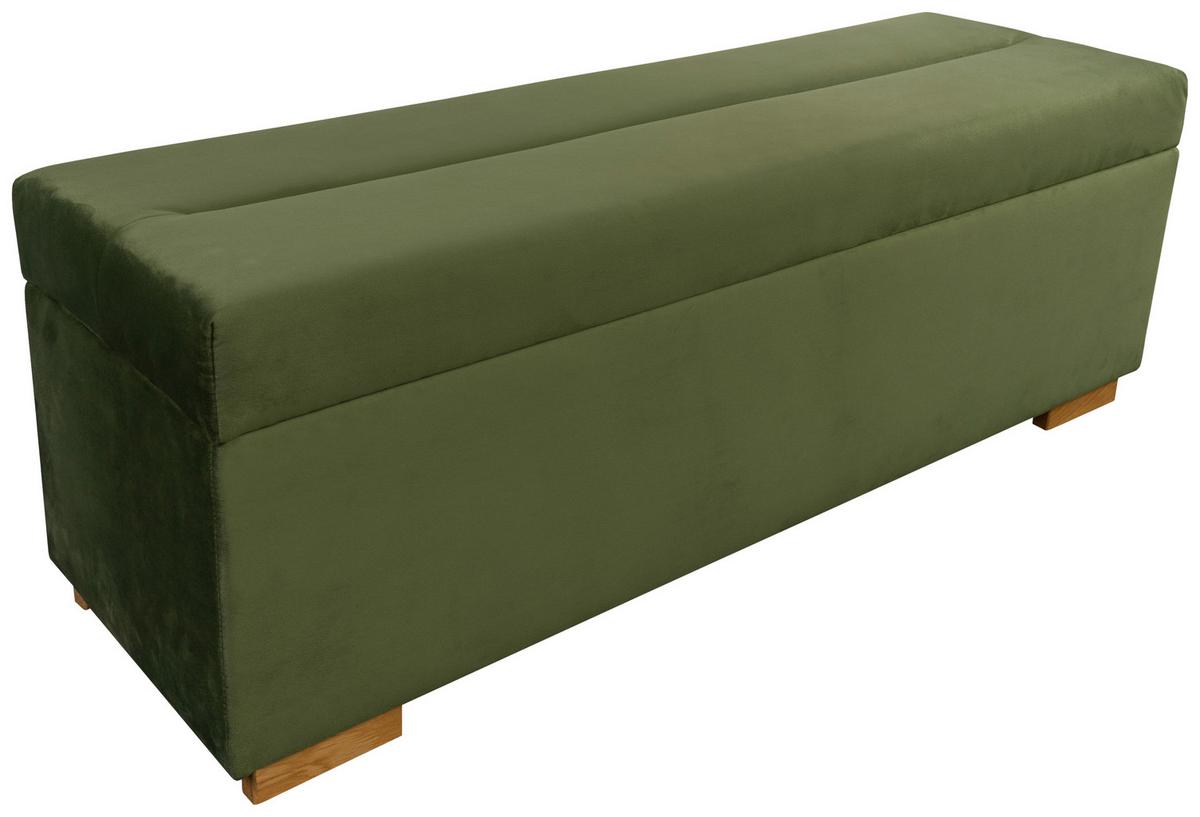 Ládapad Leon - sötétzöld, Konventionell, faalapú anyag/textil (117/41/37,5cm)