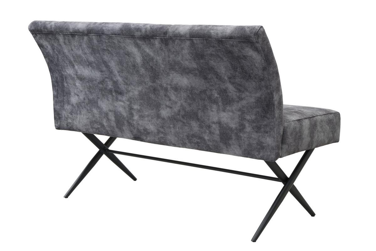 SITZBANK PORTO I B - Anthrazit/Schwarz, MODERN, Textil/Metall (140/88/67cm) - P & B