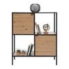 ÉTAGÈRE QUEENS -EXKLUSIV- - couleur naturelle/noir, MODERN, matériau en bois/métal (90/106/40cm) - Mömax