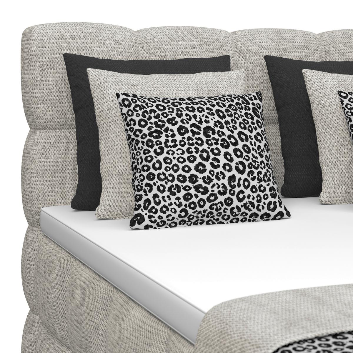 Postelja Boxspring Brisbane, Ekru Barva, 140x200 - črna/ekru, Trend, kovina/umetna masa (140/200cm) - Premium Living