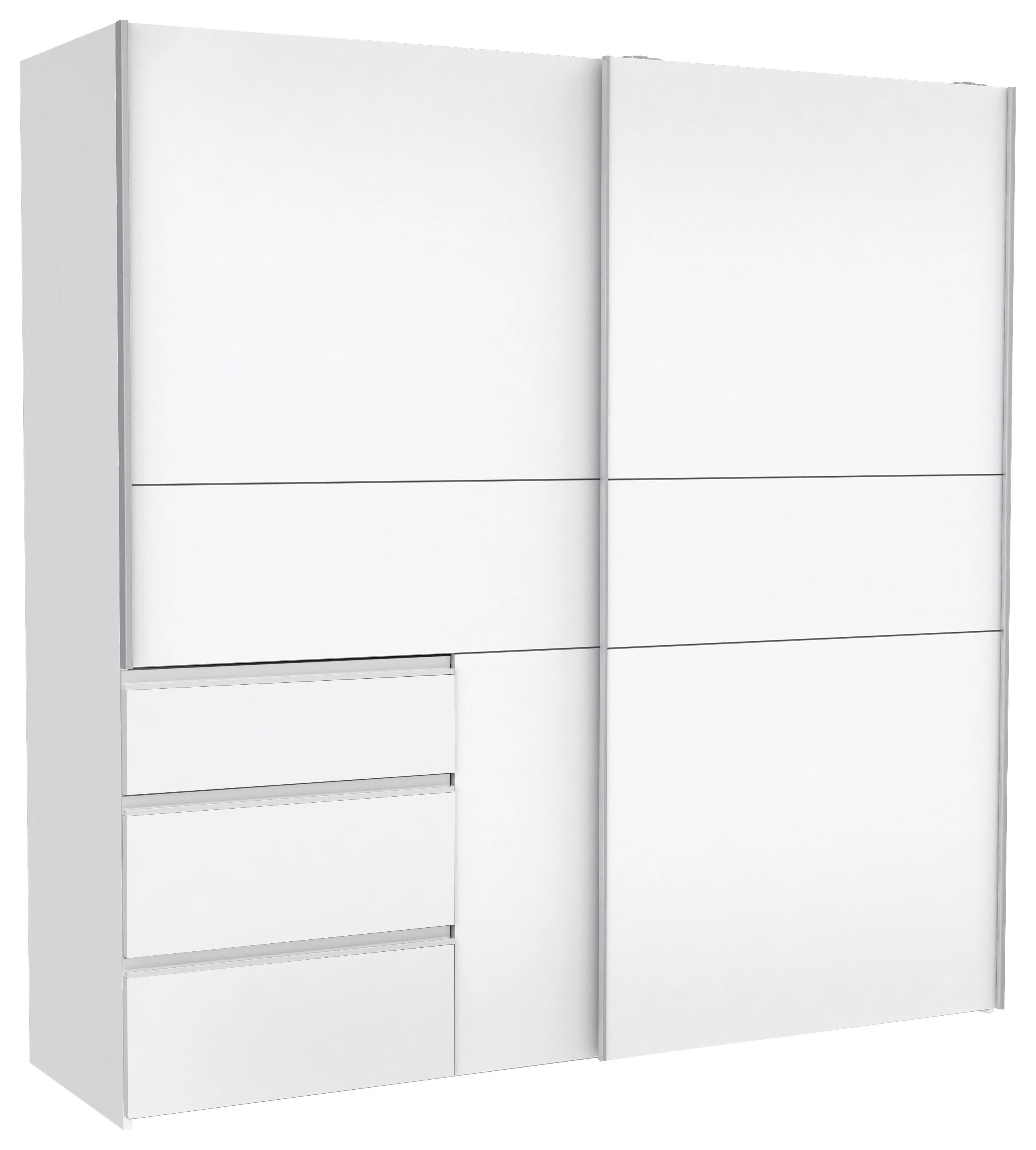 SZAFA PRZESUWNA/PODWIESZ.DRZWI WINN 2 BIAŁY 200CM - biały/kolor aluminiowy, Konventionell, materiał drewnopochodny/metal (200/200/61cm) - MID.YOU