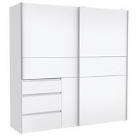 SZAFA PRZESUWNA/PODWIESZ.DRZWI WINN 2 BIAŁY 200CM - biały/kolor aluminiowy, Konventionell, materiał drewnopochodny/metal (200/200/61cm) - MID.YOU
