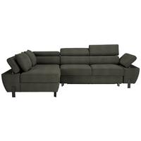 Wohnlandschaft Molina Mini in Grün - Hellgrau/Schwarz, MODERN, Textil/Metall (189/277cm) - Mömax