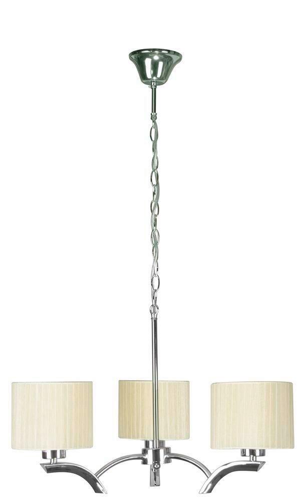 Viseća Svjetiljka Draga - boje kroma/krem, Konvencionalno, metal/tekstil (58/58/95cm)