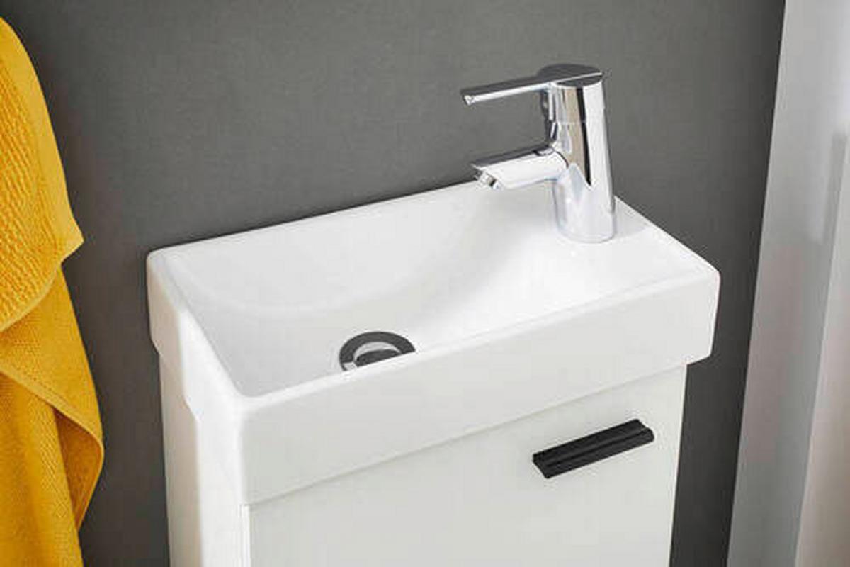 Kopalnica Za Goste Amy - bela, Moderno, steklo/leseni material (41/165/23cm) - Mömax