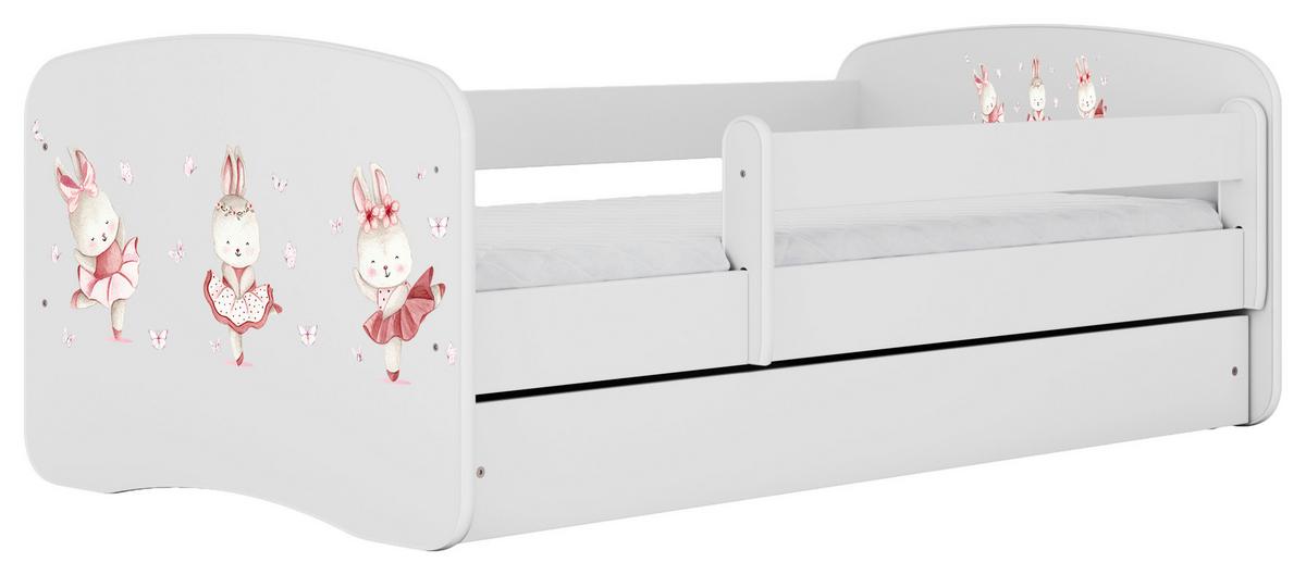 Otroška Postelja Babydreams, Bela, 80x160cm - bela/barve breze, Moderno, tekstil/leseni material (80/160cm) - MID.YOU