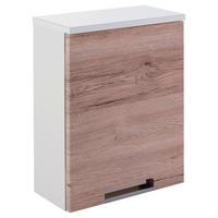 Oberschrank "Mars" , weiß - Chromfarben/Eichefarben, MODERN, Holzwerkstoff/Metall (33,0/46,5/16,5cm) - MID.YOU