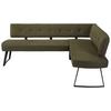 Eckbank in Grün ca. 220x170cm - Dunkelgrau/Schwarz, MODERN, Textil/Metall (220/170cm) - Premium Living