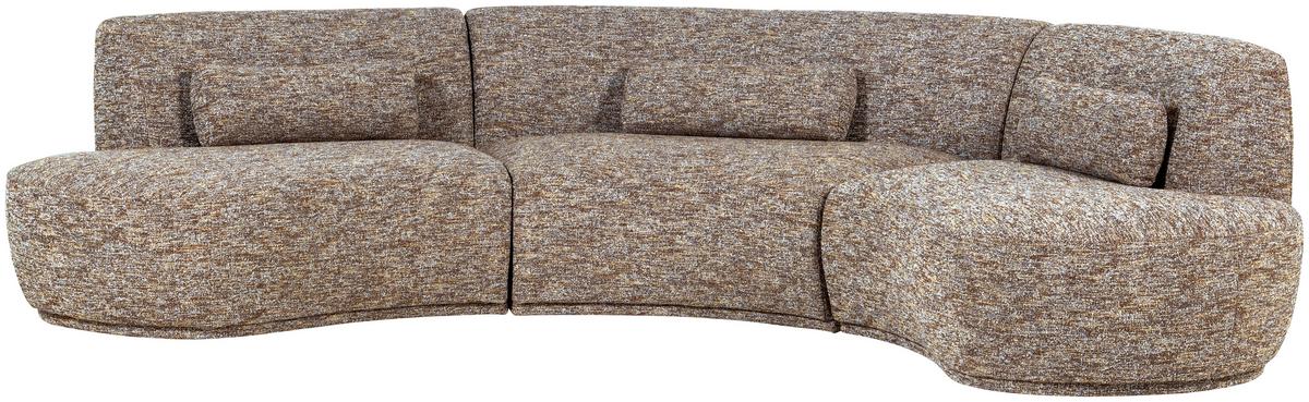 Bigsofa Batavier Hellbraun B: 320cm - Hellbraun/Schwarz, Design, Kunststoff/Textil (320/74/174cm) - Livetastic