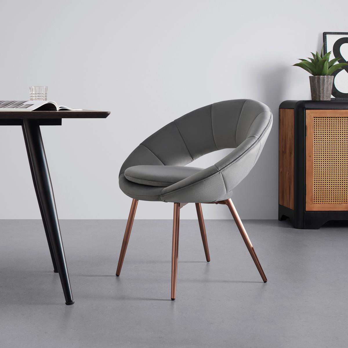 Szék Levi Gray - szürke, Modern, textil/fa (67/74/60.5cm) - Bessagi Home