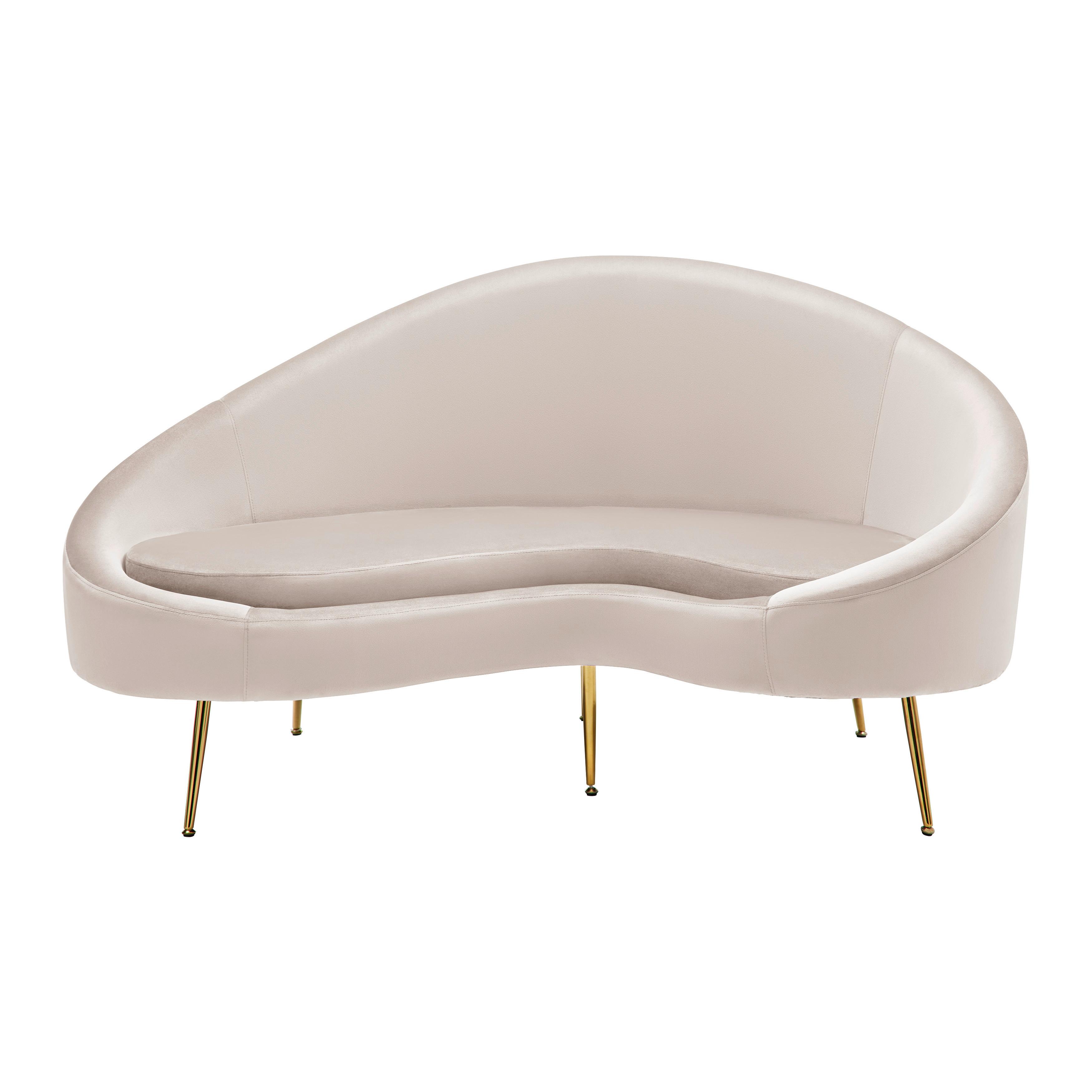 Dvosjed Lou - svijetlo siva/zlatne boje, Moderno, metal/tekstil (172/93/89cm) - Bessagi Home