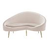 Sofa Lou Hellgrau Samt - Goldfarben/Hellgrau, MODERN, Textil/Metall (172/93/89cm) - Bessagi Home