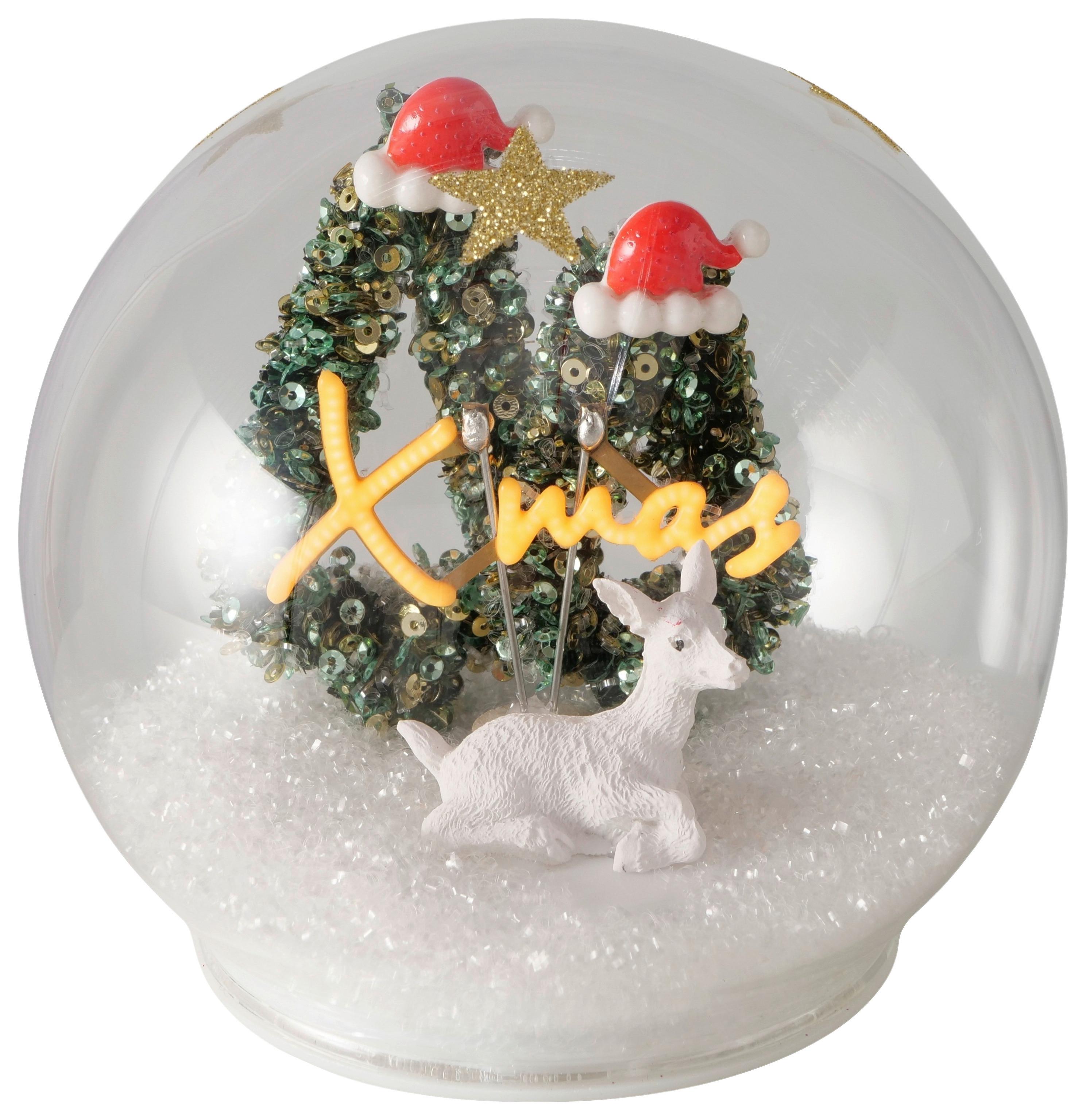 Schneekugel Froho I Multicolor Ø ca. 12cm - Multicolor, Basics, Glas/Kunststoff (12/11cm) - Mömax