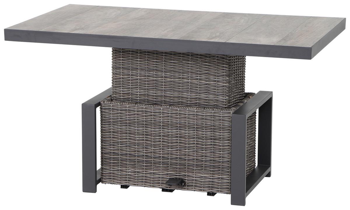 Loungegarnitur Corido 4-tlg. Grau - Grau, Basics, Keramik/Kunststoff (219/88/219cm) - Siena Garden