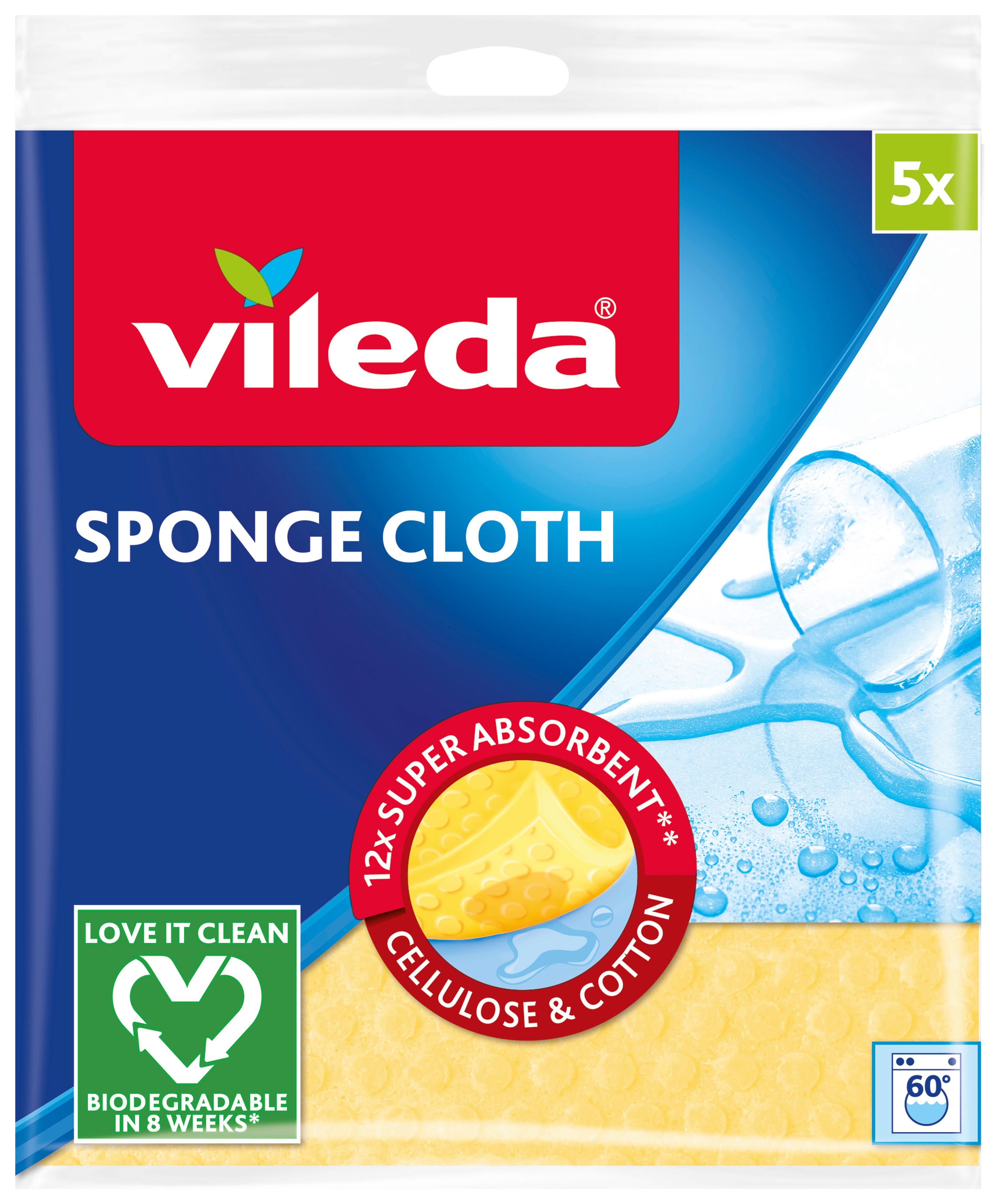 Schwamm Vileda-Schwammtuch Multicolor, 5er Set - Multicolor, Basics, Naturmaterialien (18,5/28/27cm) - Vileda