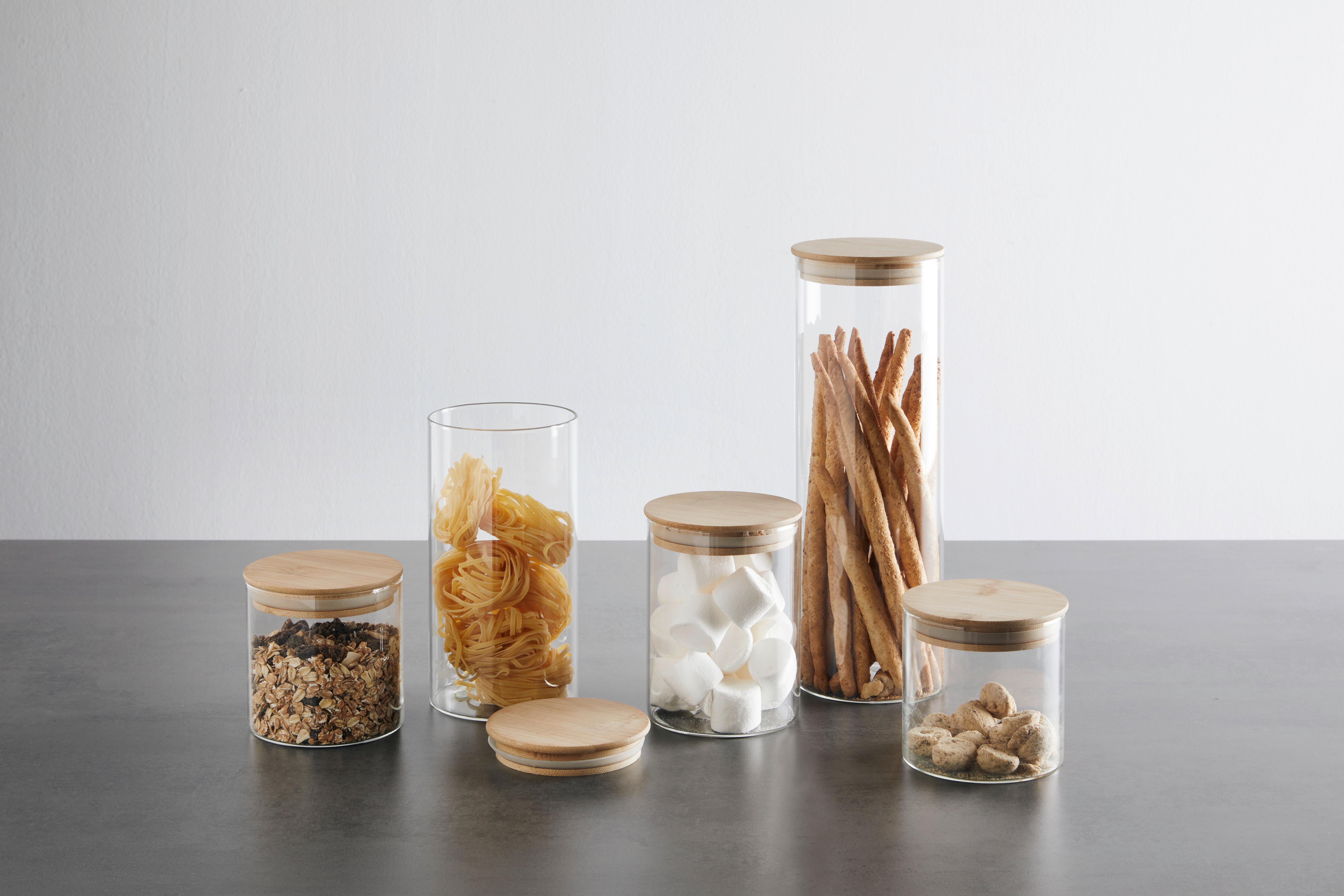 FÖRVARINGSBURK HEDVIG - 1L -AKT- - naturfärgad, trä/glas (10/13,5cm) - Zandiara