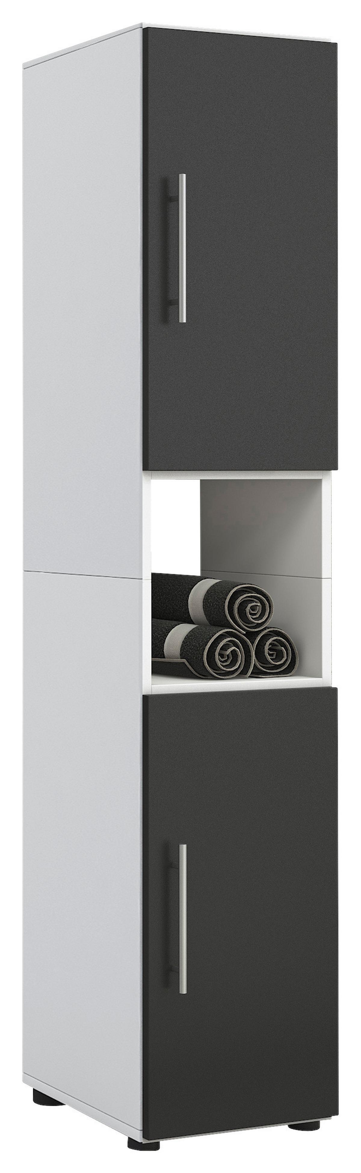 Badezimmer Flandu ca. 120 cm Weiß/Schwarz - Schwarz/Weiß, KONVENTIONELL, Holzwerkstoff (120cm) - MID.YOU
