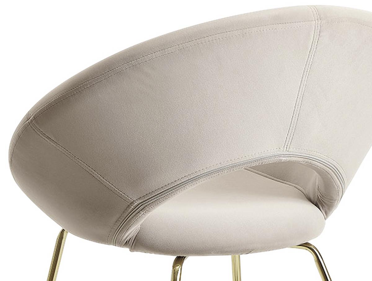 Armlehnstuhl "WL6.191", beige - Beige/Goldfarben, MODERN, Textil/Metall (57/83/60cm) - MID.YOU