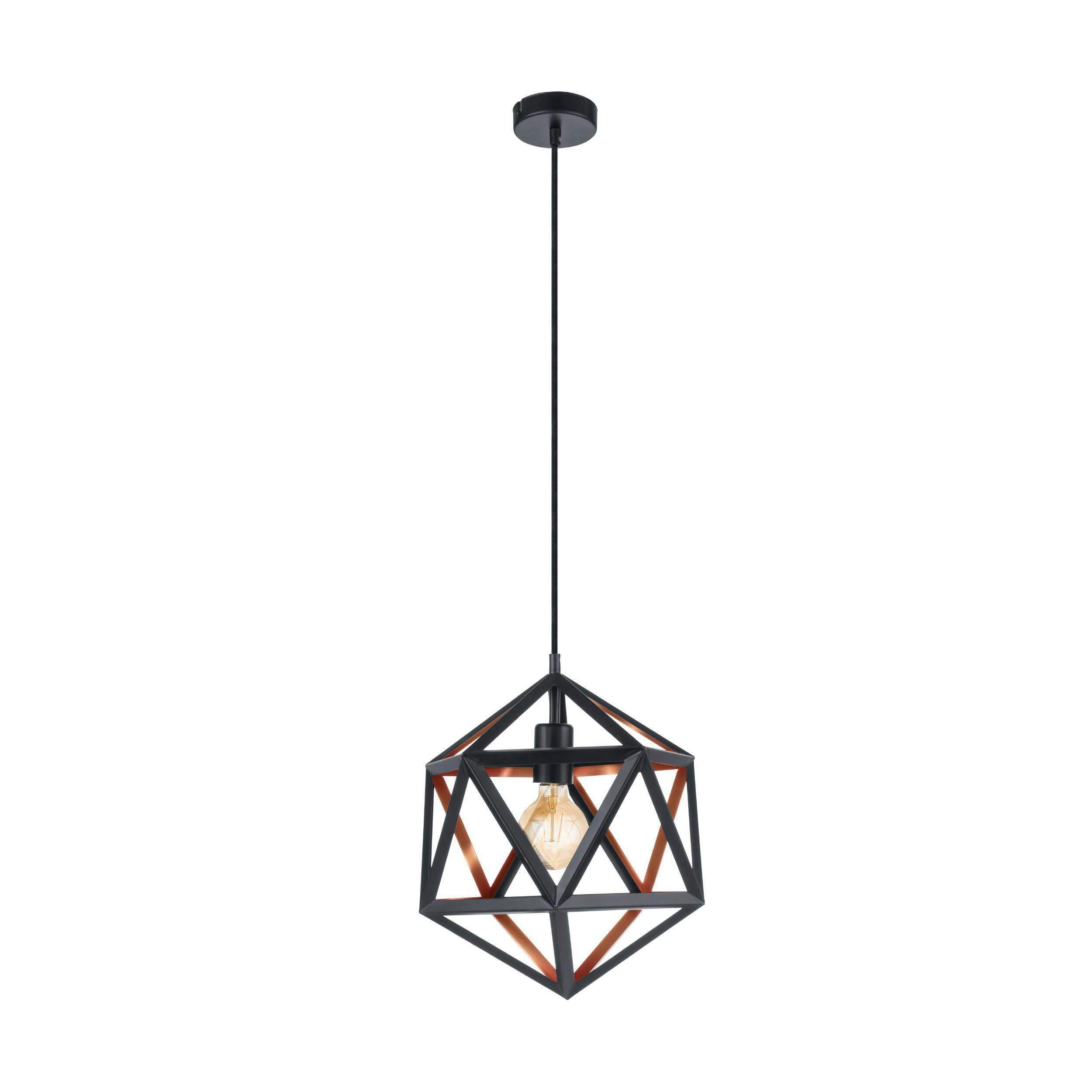 Hängeleuchte 43348* Embleton 1 - Schwarz/Kupferfarben, Design, Metall (30.5/110cm) - Eglo