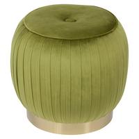 HOCKER LILJE 100 - Goldfarben/Grün, Design, Textil/Metall (43/42cm) - Kayoom