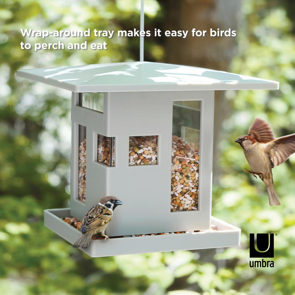 Vogelhaus Grau - Grau, Design, Kunststoff (22,9/21,5/22,9cm) - Umbra
