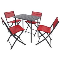 GARTENTISCHGRUPPE SUMILA - Rot/Schwarz, Modern, Kunststoff/Textil - Ambia Garden