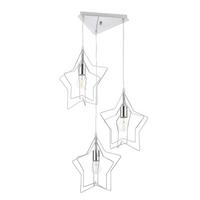 Kinderhängeleuchte Estrella Chromfarben max. 22 Watt - Chromfarben, Design, Metall (38/120cm)