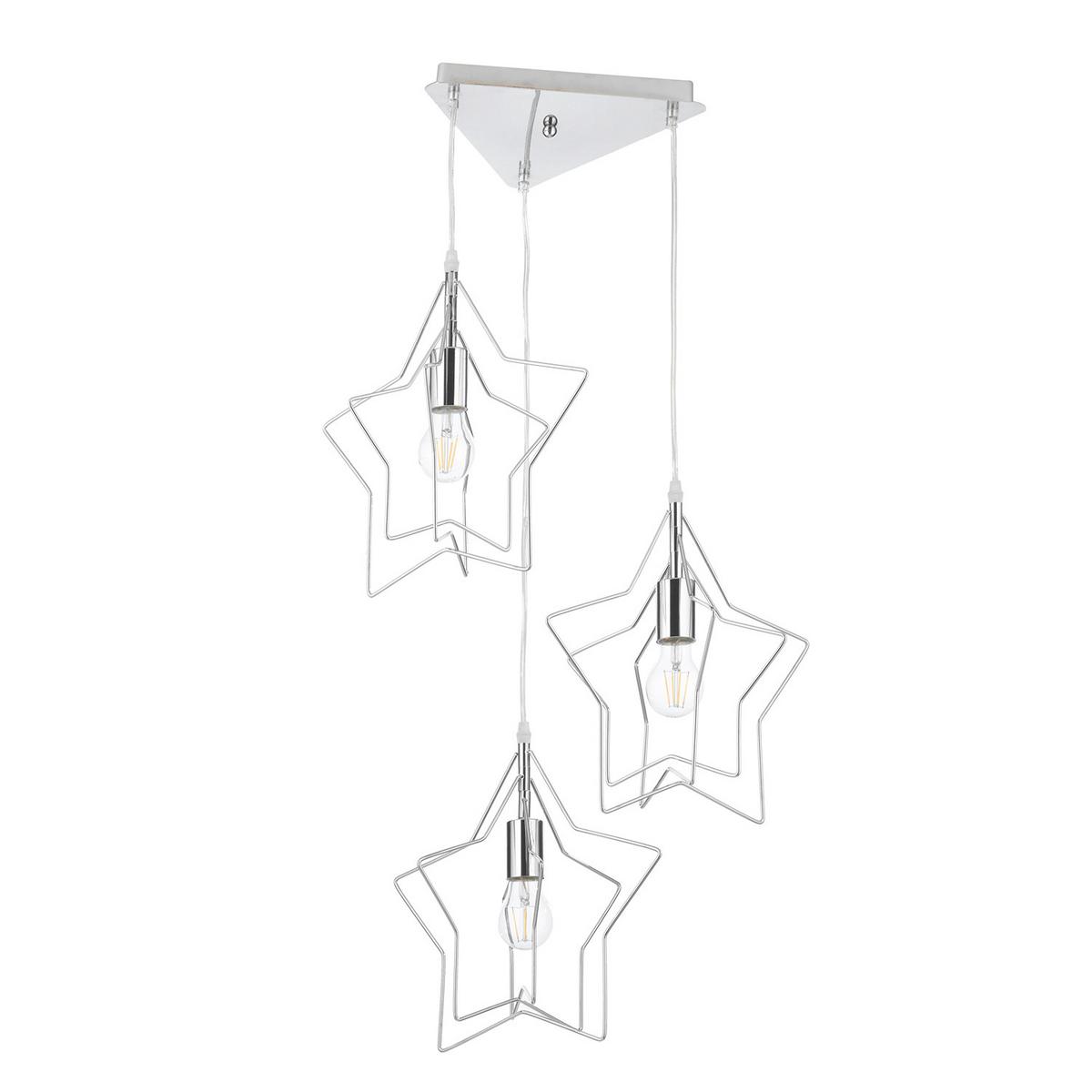 Kinderhängeleuchte Estrella Chromfarben max. 22 Watt - Chromfarben, Design, Metall (38/120cm)