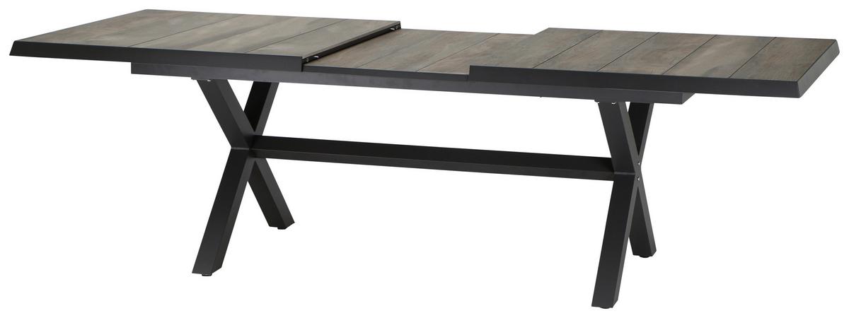 Gartengarnitur Corido 5-tlg. Grau - Anthrazit/Grau, Basics, Keramik/Kunststoff (100/109/200cm) - Siena Garden