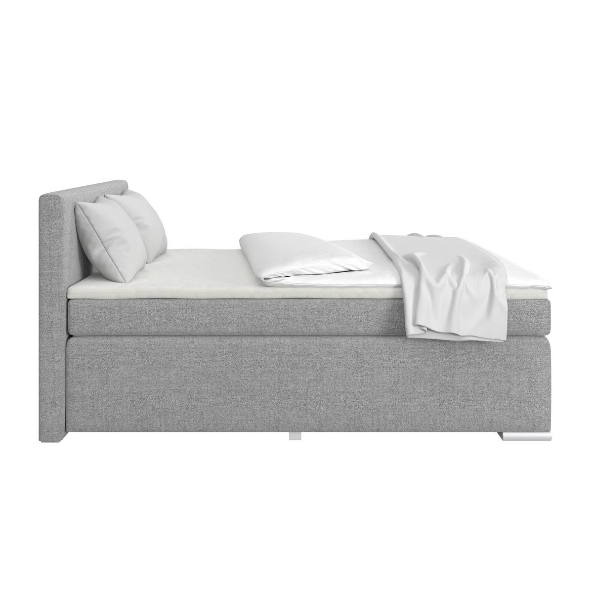 Boxspring Krevet Mira - siva/srebrne boje, Konvencionalno, drvo/tekstil (180/200cm) - Best Price