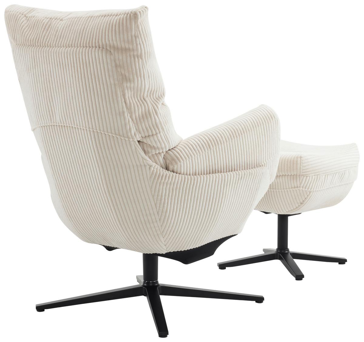 ZESTAW FOTELI RELAKSACYJNYCH WILSON - beżowy/czarny, Design, metal/tkanina (77/100/78cm) - Carryhome