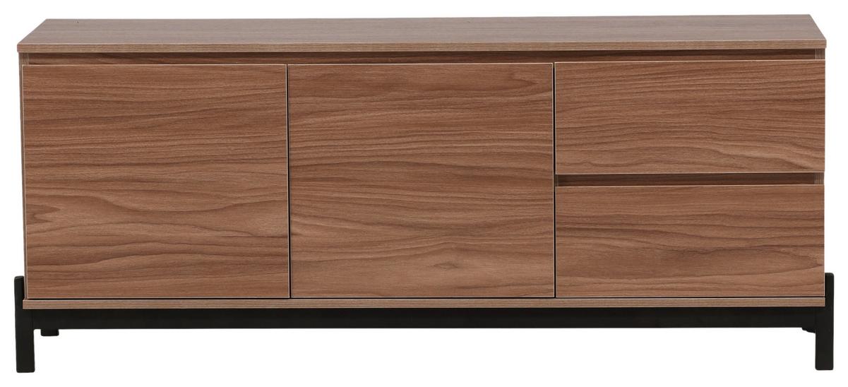 Sideboard Corpus Nussbaumfarben ca. 135x56x40cm - Nussbaumfarben/Schwarz, Design, Holz/Holzwerkstoff (135/56/40cm) - Livetastic