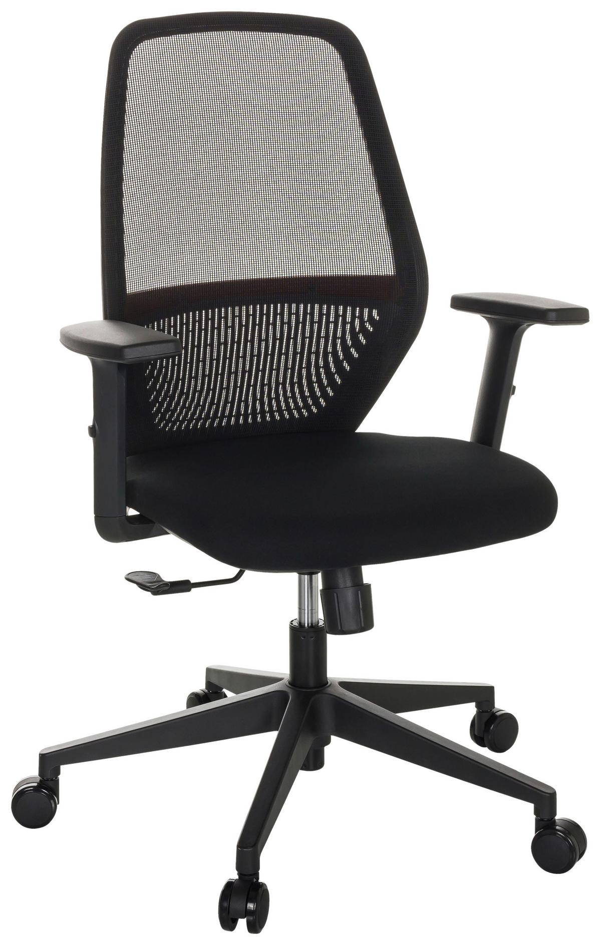 Pisarniški Stol Carlow I, Črna - črna, Basics, umetna masa/tekstil (65/98/65cm) - MID.YOU